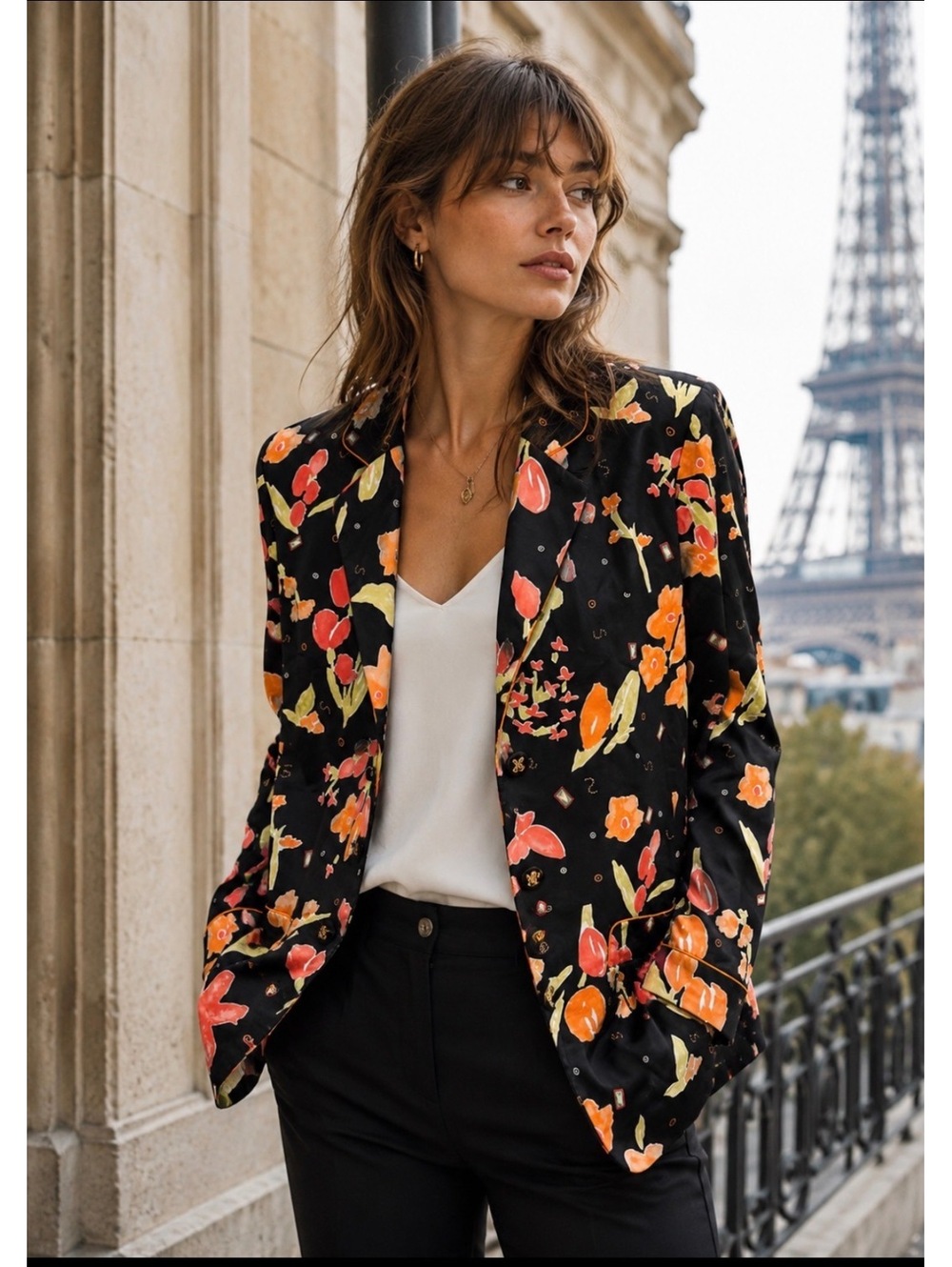 Vintage Weill Paris Colorful Tulip Blazer Women’s Size 4